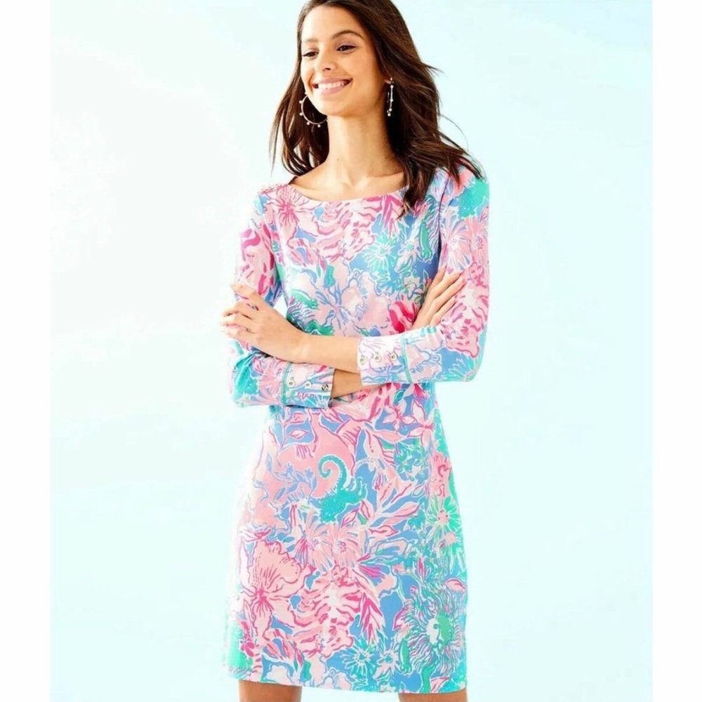 Lilly Pulitzer Peri Viva La Lilly UPF Floral Sohie Dress Womens Small Vacation